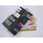 Black SIM Card Holder Case with 3 sim card adapters and Iphone Pin